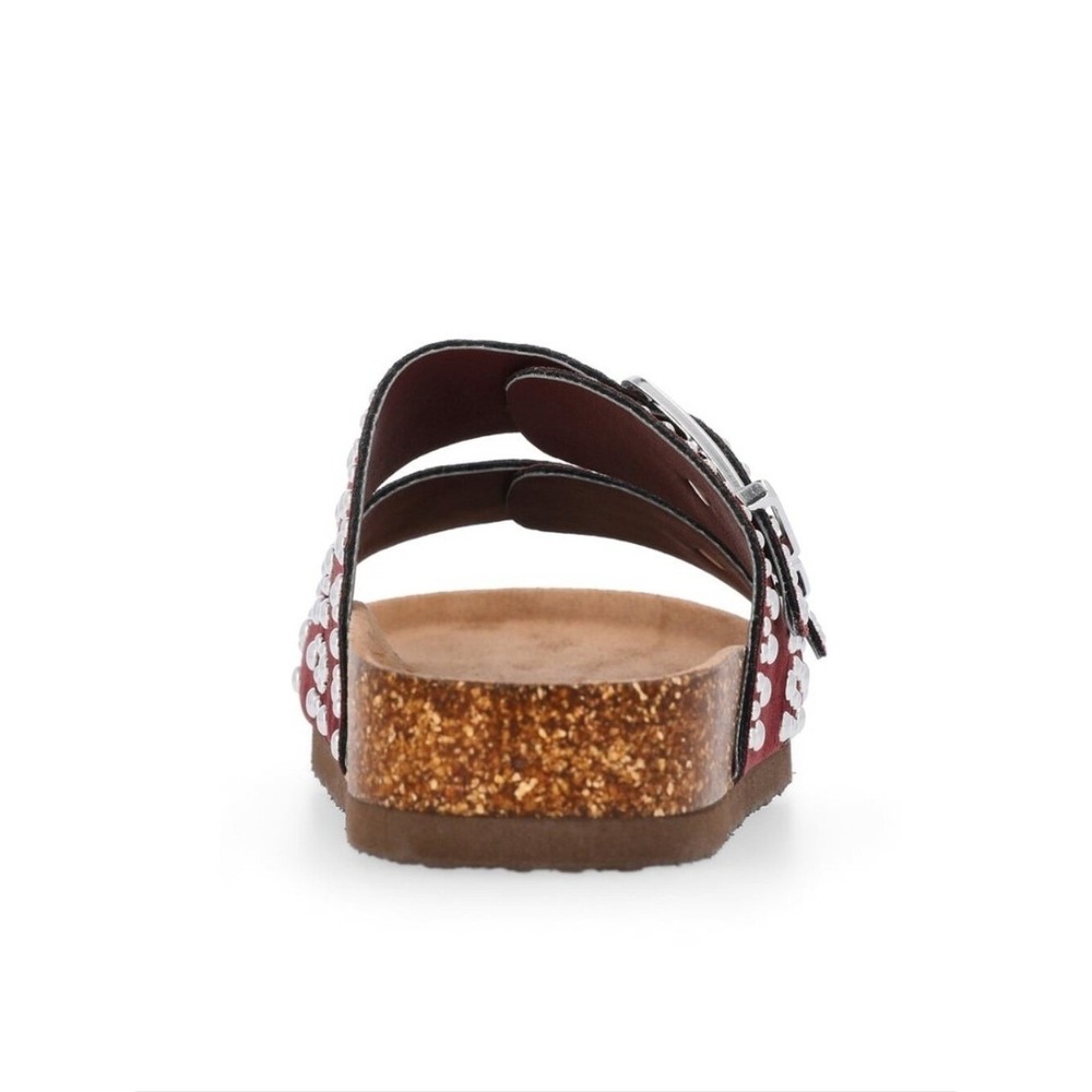 Studded Comfort Footbed Slide Sandals Burgundy 9 New NWT - Picture 4 of 6